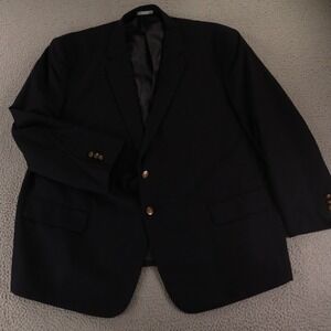 Hopsack Jacket 2XL Blue Polyester Blazer Breathable Crested Buttons 52S NEW